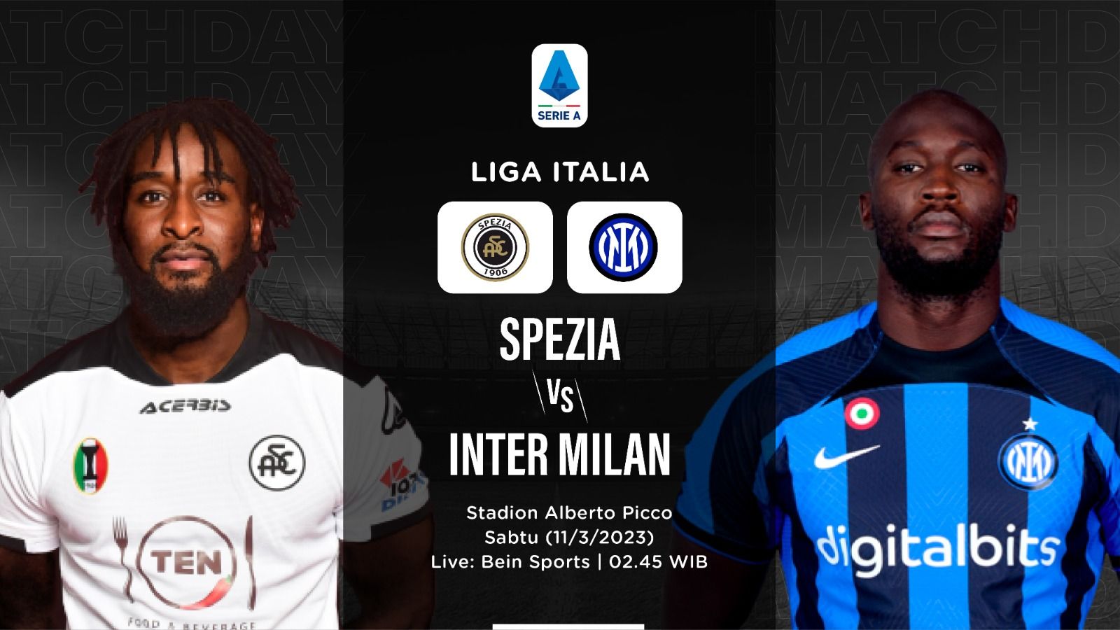 Cover laga Spezia vs Inter Milan. (Deni Sulaeman/Skor.id).
