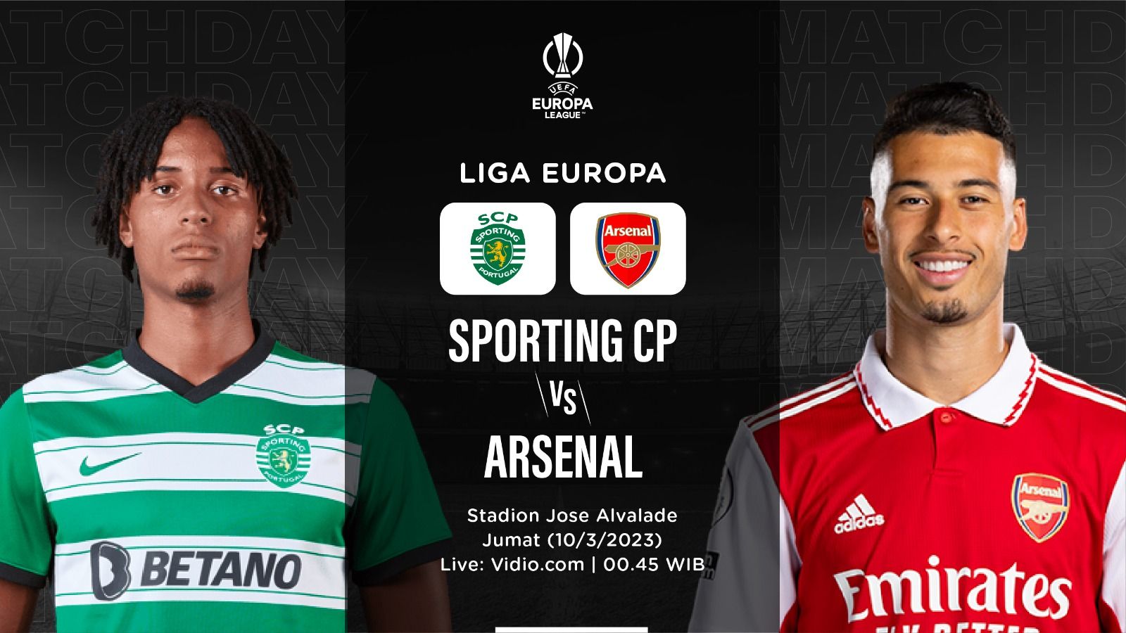 Cover Pertandingan Sporting CP vs Arsenal di Liga Europa (Deni Sulaeman/Skor.id)