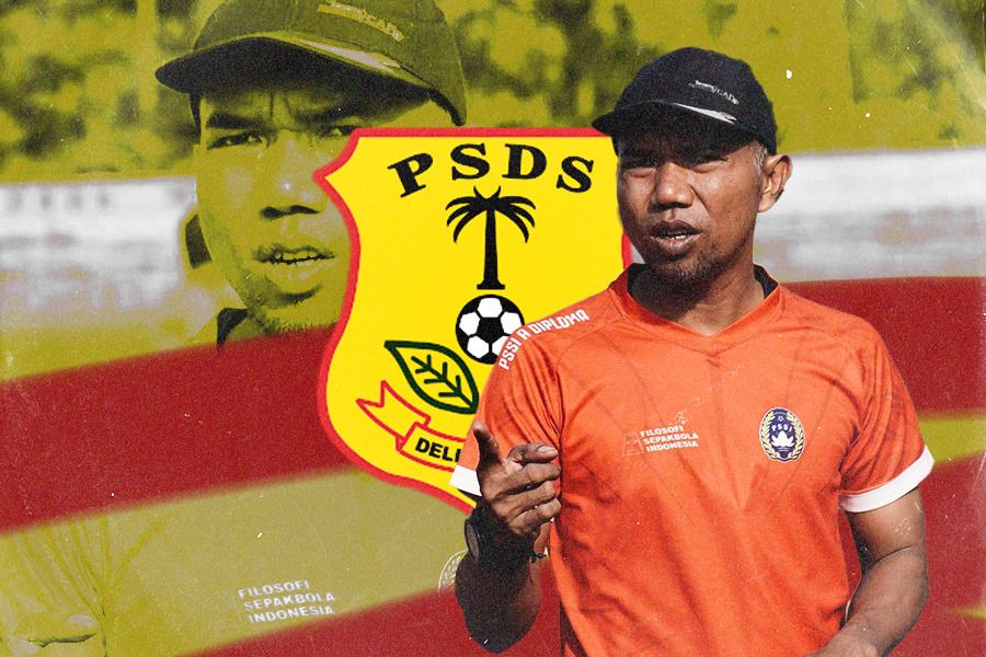 Susanto, pelatih PSDS Deli Serdang di Liga 2 2023-2024. Joevi Arnanda - Skor.id