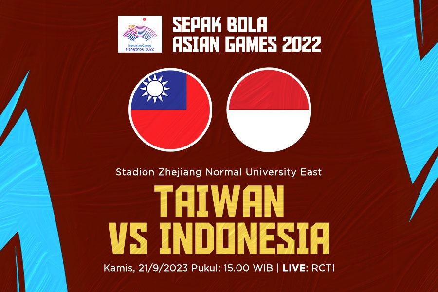 Taiwan vs Indonesia untuk sepak bola putra Asian Games 2023. M Yusuf - Skor.id