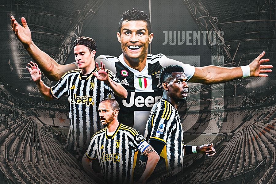 Cristiano Ronaldo, Paul Pogba, Leonardo Bonucci, Nicolo Fagioli, bintang Juventus. (Hendy AS/Skor.id).