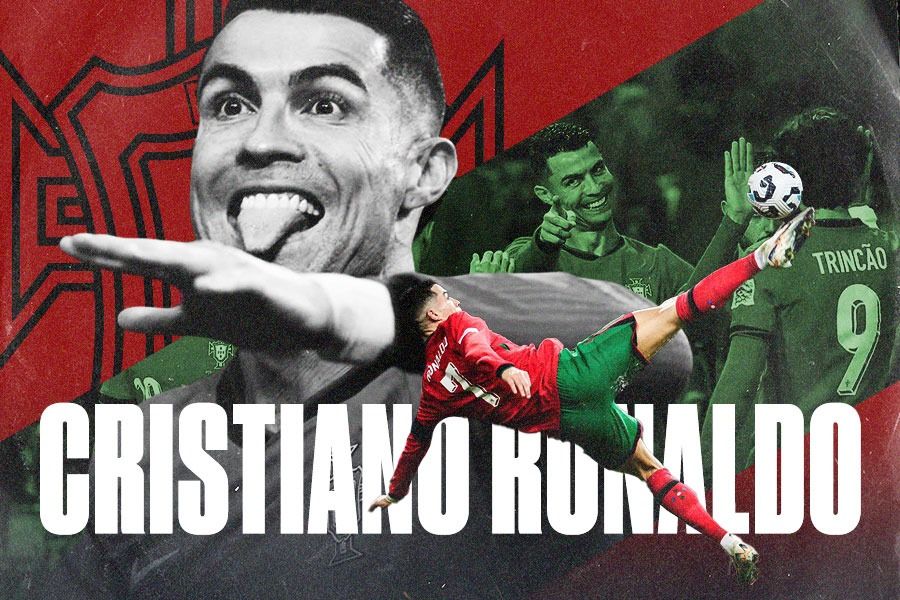 Cristiano Ronaldo catat rekor 910 gol dalam kariernya. (Yusuf/Skor.id).