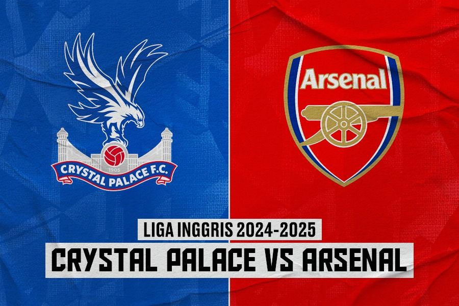 Laga Crystal Palace vs Arsenal di Liga Inggris 2024-2025. (Rahmat Ari Hidayat/Skor.id).