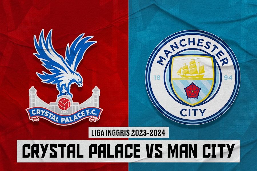 Laga Crystal Palace vs Manchester City di Liga Inggris 2023-2024. (Dede Sopatal Mauladi/Skor.id).