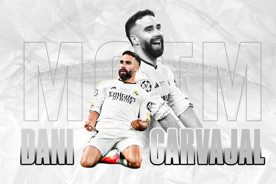 Dani Carvajal menjadi Man of the Match (MotM) final Liga Champions 2023-2024, antara Borussia Dortmund vs Real Madrid. (Yusuf/Skor.id)