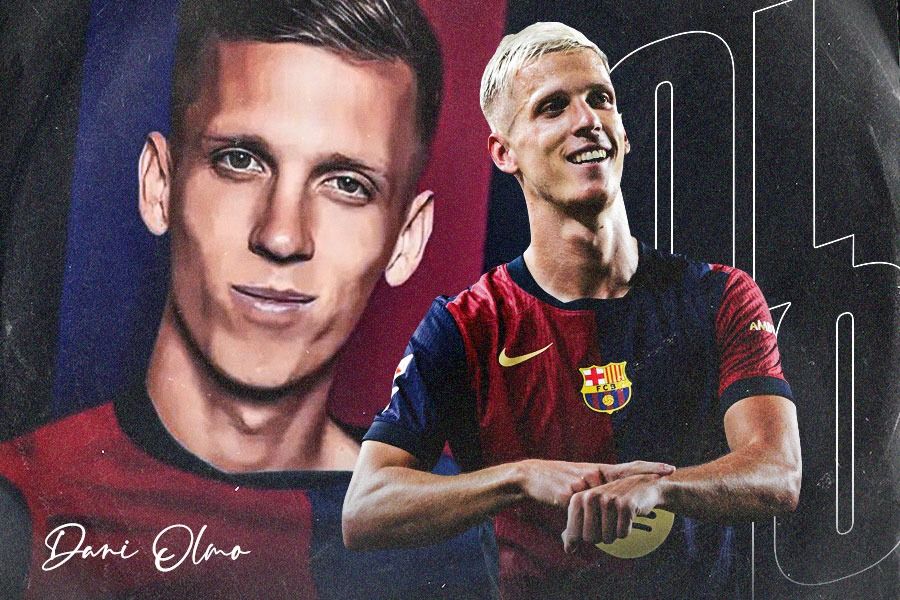 Pemain Barcelona, Dani Olmo. (Yusuf/Skor.id).