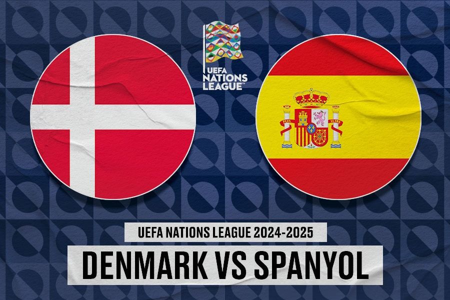 Laga Denmark vs Spanyol di UEFA Nations League 2024-2025. (Yusuf/Skor.id).