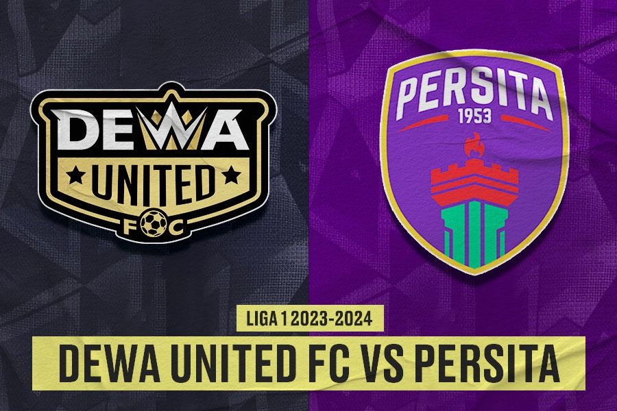 Dewa United FC vs Persita Tangeran pada pekan ke-30 Liga 1 2023-2024. (Yusuf/Skor.id)