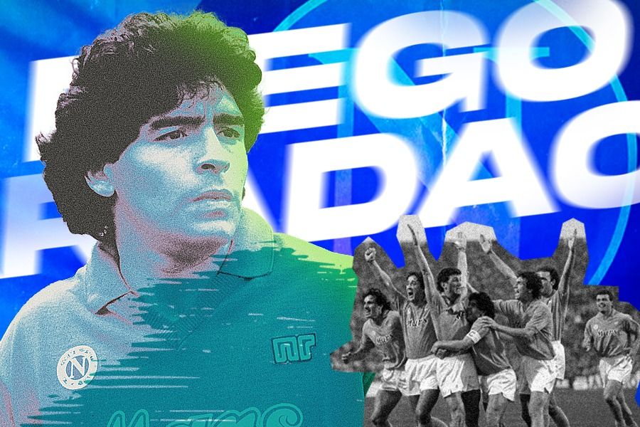 Sukses Napoli juara Liga Italia tidak terlepas dari peran Diego Maradona (Deni Sulaeman/Skor.id).