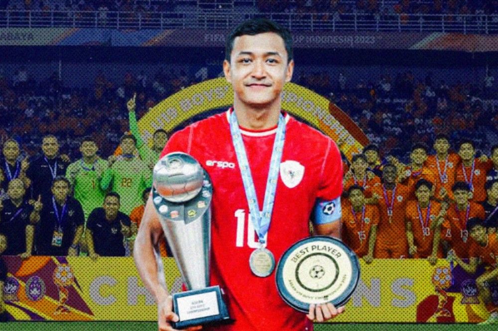 Dony Tri Pamungkas sebagai pemain Timnas U-19 Indonesia meraih gelar juara dan pemain terbaik di ASEAN U-19 Championship 2024. (Hendy Andika/Skor.id)