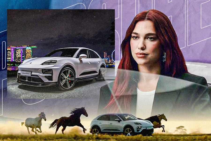 Penyanyi-penulis lagu Dua Lipa menjadi rekanan penulis dan sutradara serta bintang iklan mobil Porsche Macan all-electric baru. (Dede S. Mauladi/Skor.id)