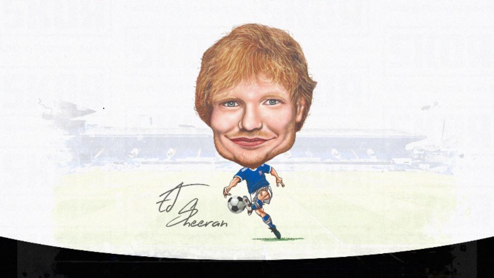 Penyanyi sekaligus penulis lagu Ed Sheeran dikenal sebagai penggemar klub sepak bola Ipswich Town (Hendy A.S/Skor.id).