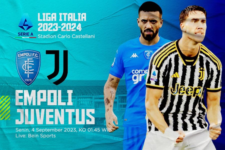 Pertandingan Liga Italia mempertemukan Empoli vs Juventus, Senin (4/9/2023) dini hari WIB. (Rahmat Ari Hidayat/Skor.id)