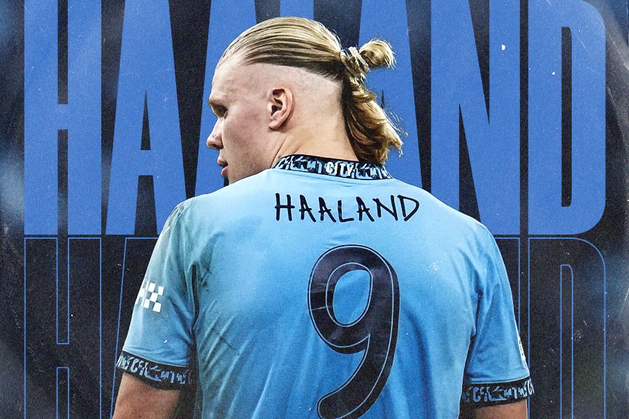 Penyerang Manchester City, Erling Haaland. (Jovi Arnanda/Skor.id).