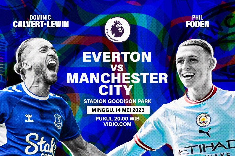 Everton vs Manchester City di Liga Inggris, Minggu (14/5/2023). (Dede Mauladi/Skor.id).