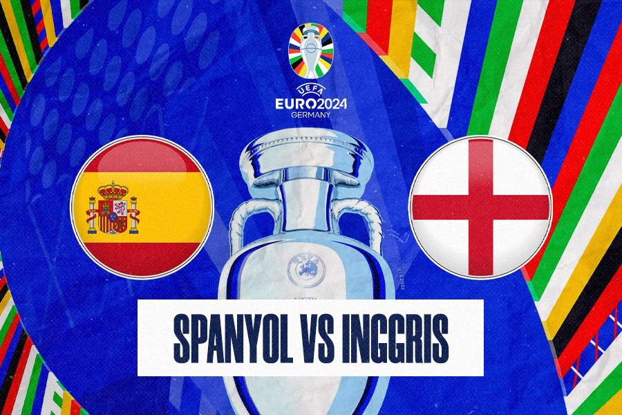 Laga final Euro 2024, Spanyol vs Inggris di Olympiastadion, Senin (15/7/2024) pukul 02.00 WIB. (Dede Sopatal Mauladi/Skor.id).