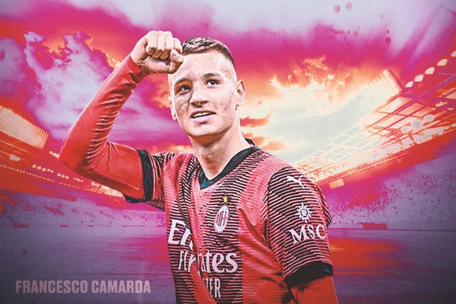 Bintang belia AC Milan, Francesco Camarda. (Rahmat Ari Hidayat/Skor.id).