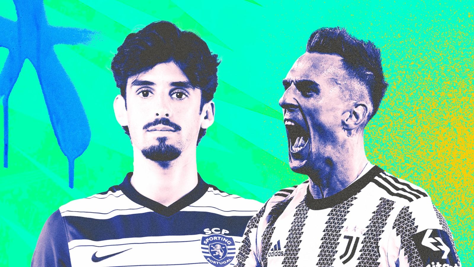 Bintang Sporting CP, Francisco Triancao dan penyerang Juventus, Arkadiusz Milik (Deni Sulaeman/Skor.id).