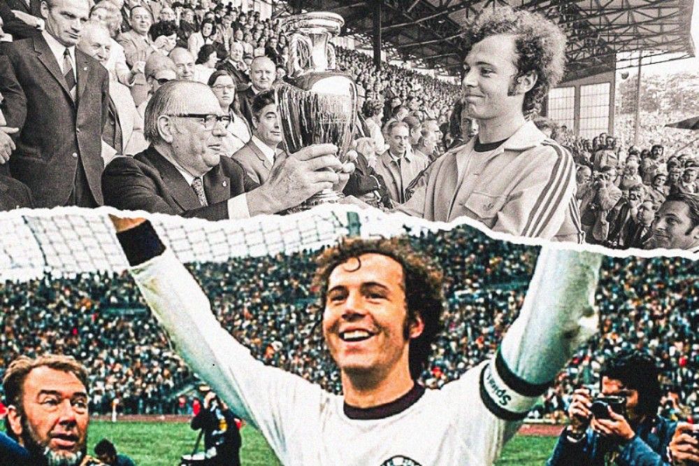 Legenda Jerman, Franz Beckenbauer, pernah meraih trofi Piala Dunia dan Piala Eropa. (Hendy Andika/Skor.id).