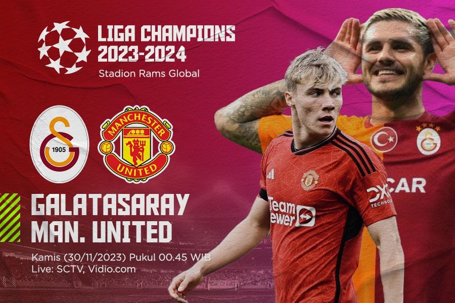 Pertandingan Liga Champions mempertemukan Galatasaray vs Man United. (Yusuf/Skor.id).