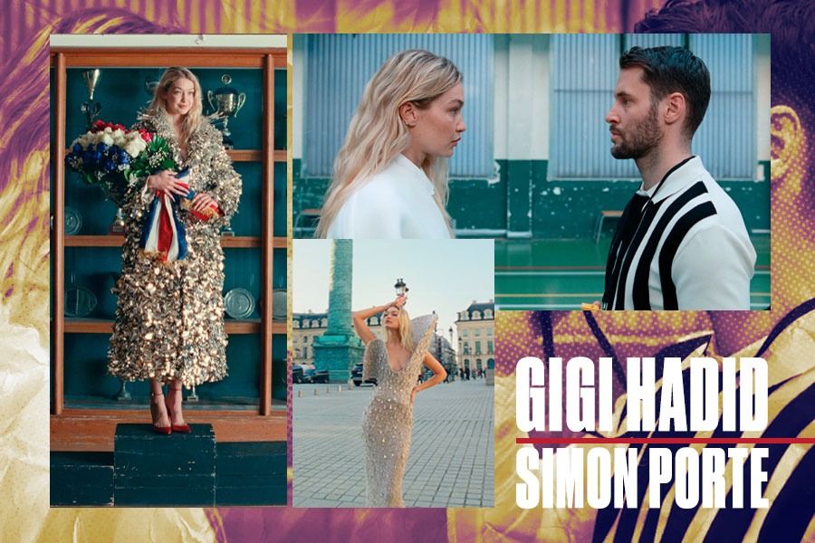 Model asal AS Gigi Hadid menjadi bintang utama video-video untuk acara Vogue World Paris, salah satunya bersama desainer Simon Porte Jacquemus. (M. Yusuf/Skor.id)