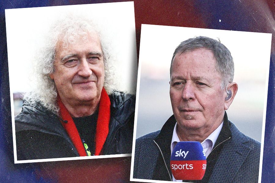Gitaris grup band rock Queen Brian May dikecam karena menolak wawancara dengan komentator Sky Sports Martin Brundle di sela-sela F1 GP Inggris pada akhir pekan lalu. (Jovi Arnanda/Skor.id)