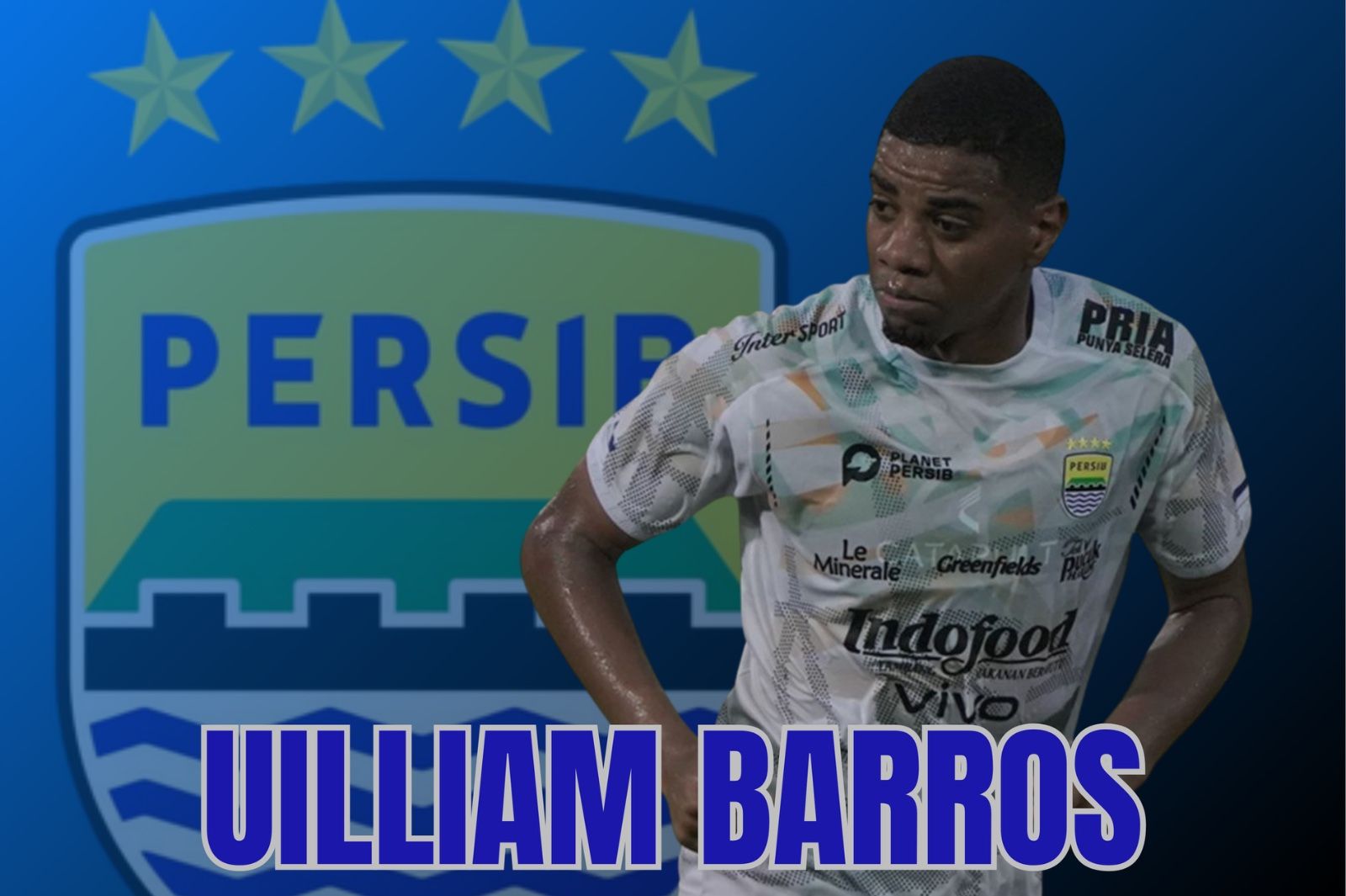 Uilliam Barros (Persib Bandung). (Foto: Dok. Persib/Grafis: Skor.id)