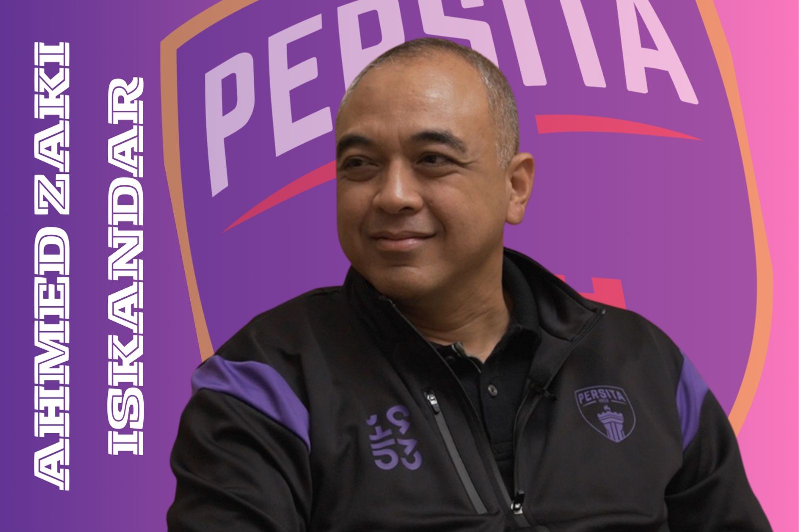Presiden Klub Persita Tangerang, Ahmed Zaki Iskandar. (Foto: Firas Naufal/Grafis: Skor.id)