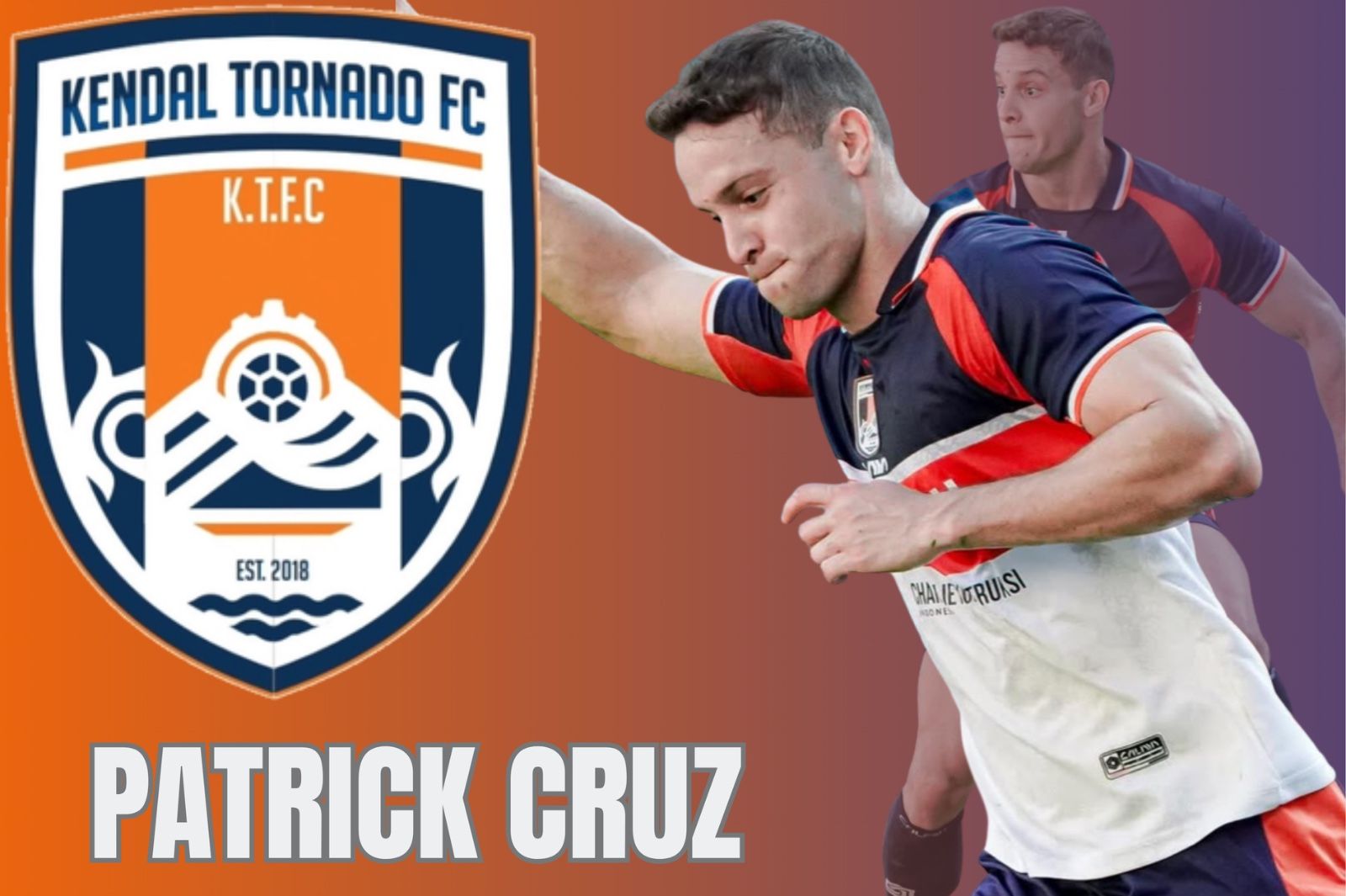 Patrick dos Santos Cruz (Patrick Cruz). (Foto: Dok. Kendal Tornado FC/Grafis: Skor.id)