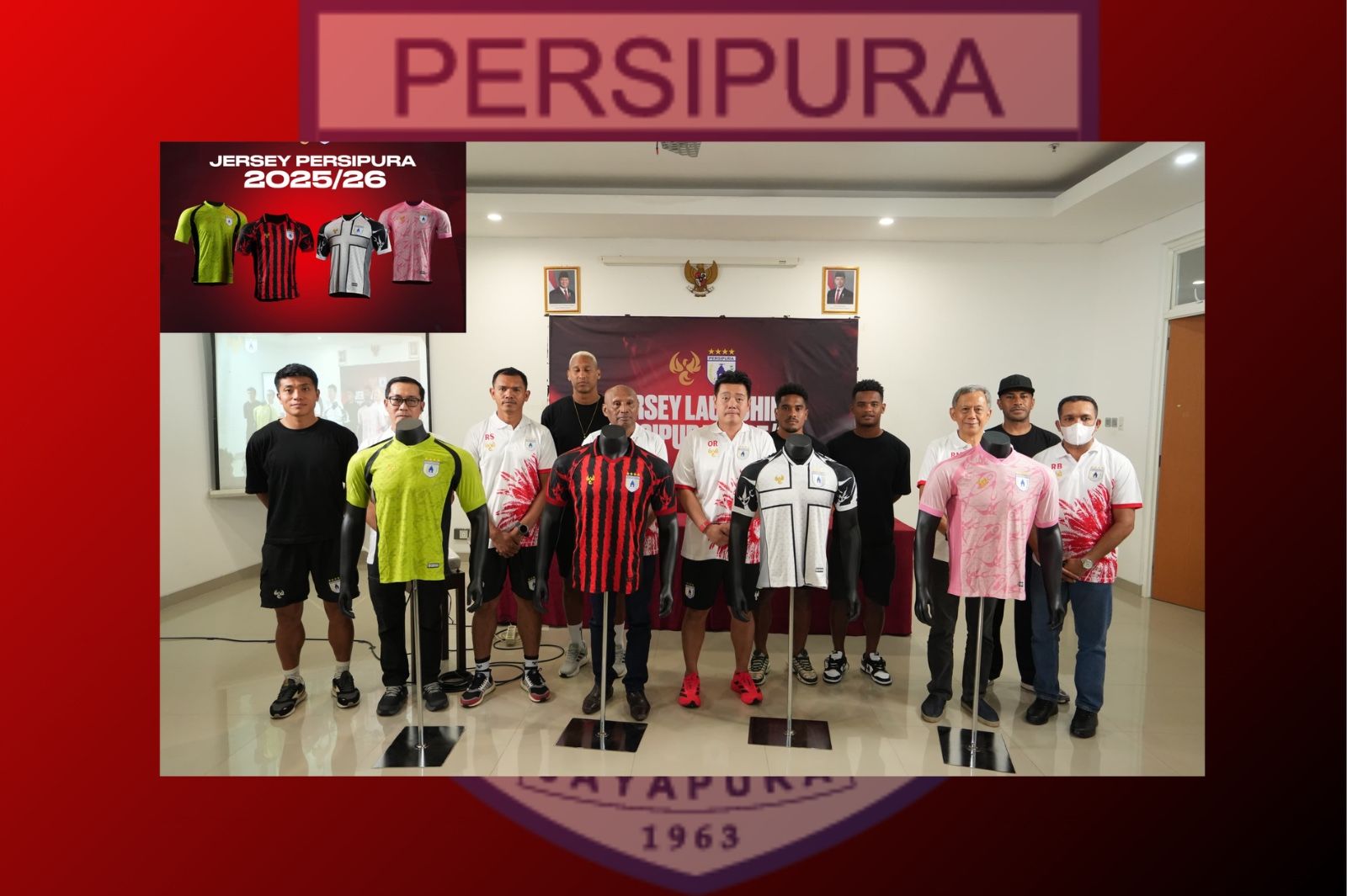 Peluncuran jersey Persipura Jayapura musim 2025-2026. (Foto: Dok. Persipura/Grafis: Skor.id)