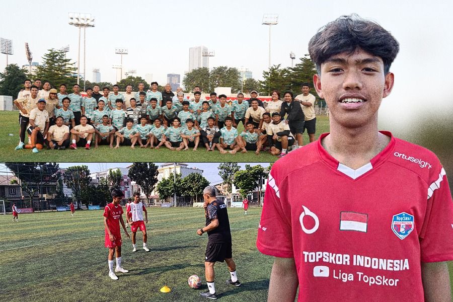 Momen Hanif Sahregal saat bersama Timnas U-17 Indonesia dan TSI.