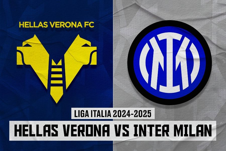 Laga Hellas Verona vs Inter Milan di Liga Italia 2024-2025. (Dede Sopatal Mauladi/Skor.id).