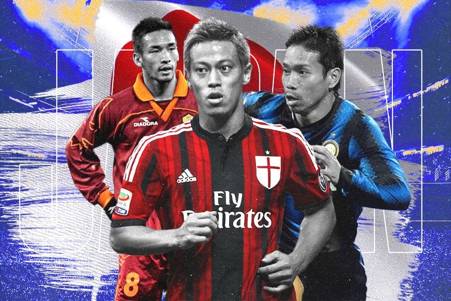 idetoshi Nakata, Keisuke Honda, dan Yuto Nagatomo adalah beberapa bintang Jepang yang pernah bermain di Liga Italia. (M. Yusuf/Skor.id)