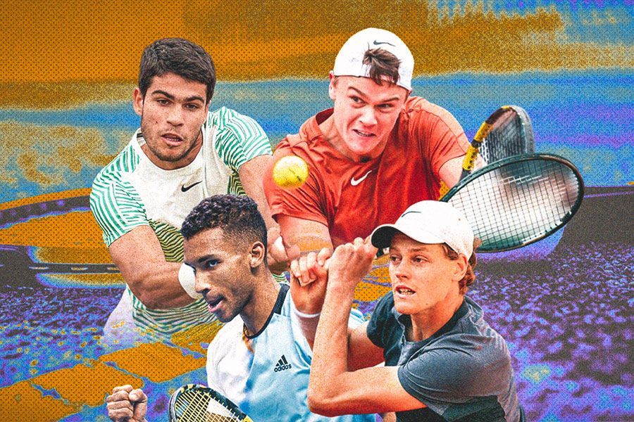 Carlos Alcaraz, Jannik Sinner, Holger Rune, dan Felix Auger Aliassime diprediksi bakal jadi Big Four baru di dunia tenis. (Hendy AS/Skor.id)