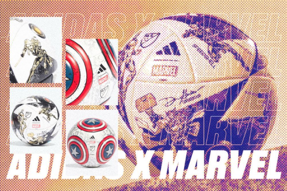 Bola super hero laga MLS All Stars 2023 vs Arsenal kolaborasi Adidas x Marvel. (M. Yusuf/Skor.id)