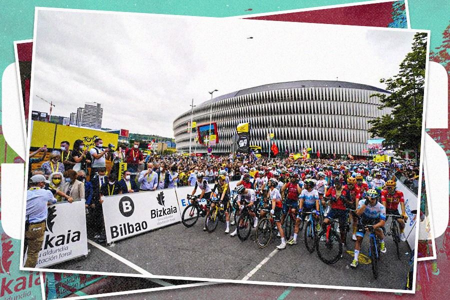 Stadion San Mames, Bilbao, tempat dimulainya Tour de France 2023. (Dede Mauladi/Skor.id)