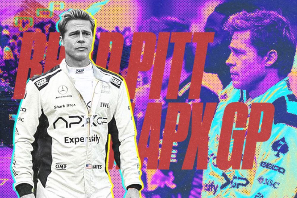 Aktor Brad Pitt hadir di Sirkuit Silverstone untuk pengambilan gambar film F1 terbaru. (M. Yusuf/Skor.id)