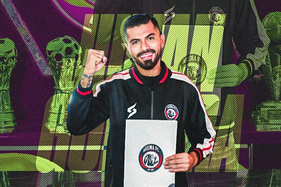 Gelandang asal Kolombia, Julian Guevara, resmi menjadi pemain anyar Arema FC. (Dok. Arema FC/Grafis Hendy Andika/Skor.id)