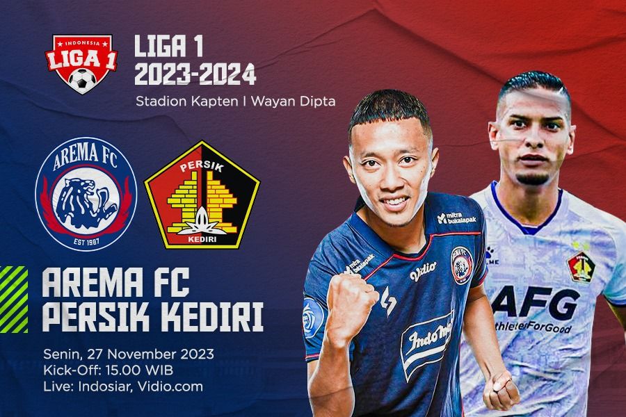 Cover Arema FC vs Persik Kediri pada pekan ke-20 Liga 1 2023-2024. (Dede Sopatal Mauladi/Skor.id)