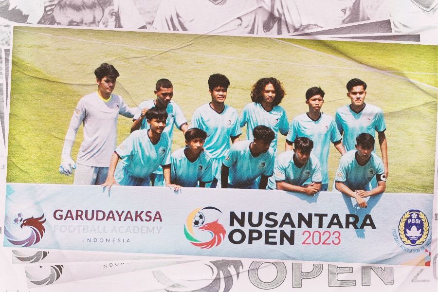 Garudayaksa FA berhasil lolos ke babak 8 besar Nusantara Open 2023. (Dok. Nusantara Open 2023/Grafis Rahmat Ari Hidayat/Skor.id)