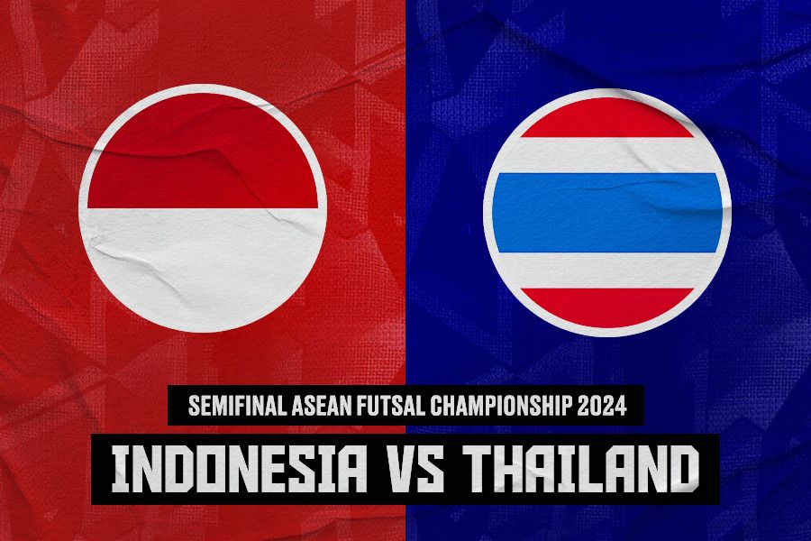 Timnas futsal Indonesia vs Timnas futsal Thailand di Terminal 21 Korat, Nakhon Ratchasima, Thailand, pada semifinal ASEAN Futsal Championship 2024 atau Piala AFF Futsal 2024. (Jovi Arnanda/Skor.id)