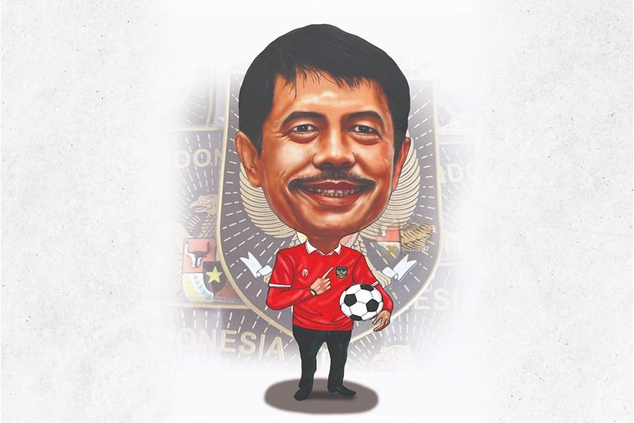 Direktur Teknik PSSI, Indra Sjafri yang juga sempat melatih timnas U-22 Indonesia yang meraih emas sepak bola putra SEA Games 2023. (Skor.id/Abdul Rohim)
