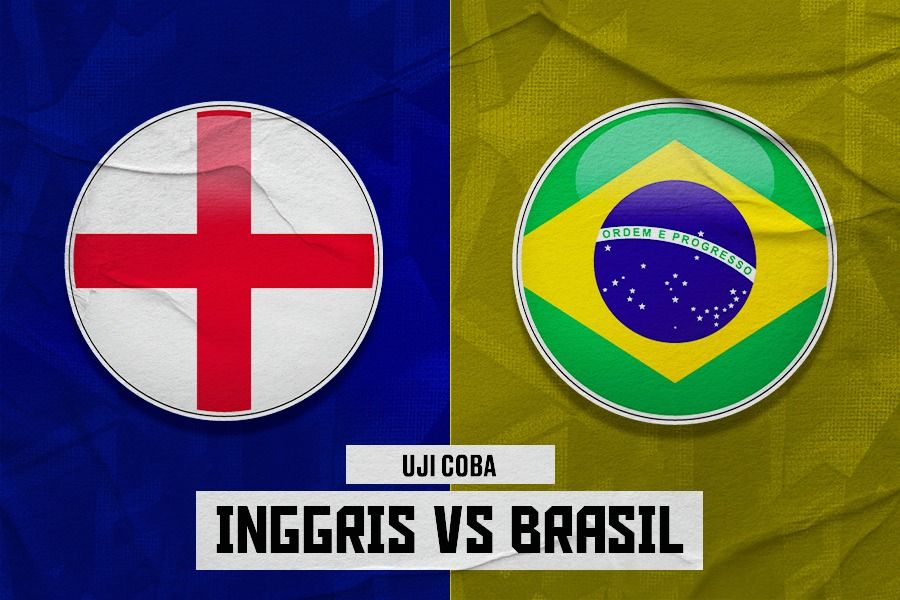 Prediksi dan Link Live Streaming Inggris vs Brasil di Laga Uji Coba