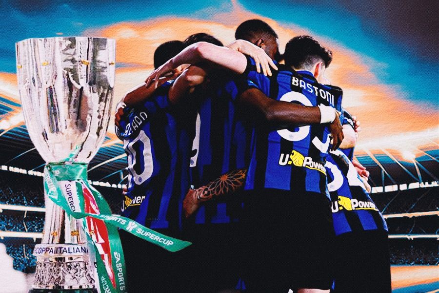 Inter Milan juara Piala Super Italia 2023-2024, Selasa (23/1/2024) dini hari WIB. (Rahmat Ari Hidayat/Skor.id).