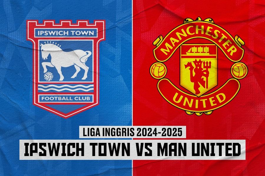 Laga Ipswich Town vs Manchester United di Liga Inggris 2024-2025. (Rahmat Ari Hidayat/Skor.id).