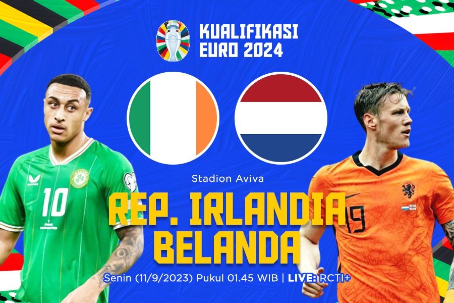 Laga Kualifikasi Euro 2024 akan mempertemukan Irlandia vs Belanda. (Rahmat Ari Hidayat/Skor.id).