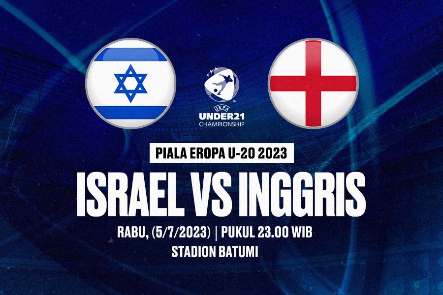 Laga Israel vs Inggris di semifinal Piala Eropa U-21 2023 (Euro 2021-2023). (Dede Mauladi/Skor.id)