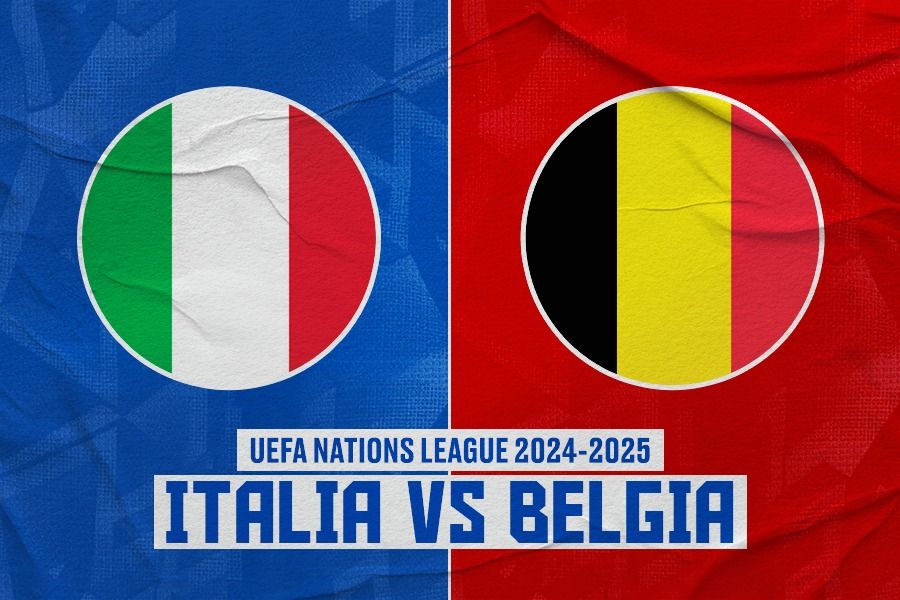 Italia vs Belgia di UEFA Nations League 2024-2025. (Rahmat Ari Hidayat/Skor.id).