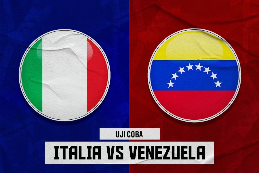 Laga uji coba internasional antara Italia vs Venezuela. (Dede Sopatal Mauladi/Skor.id).