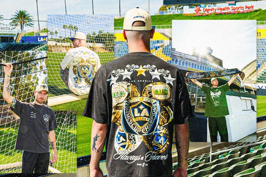 LA Galaxy dan Sworn To Us berkolaborasi untuk menciptakan perpaduan budaya sepak bola dan streetwear. (Dede S. Mauladi/Skor.id)